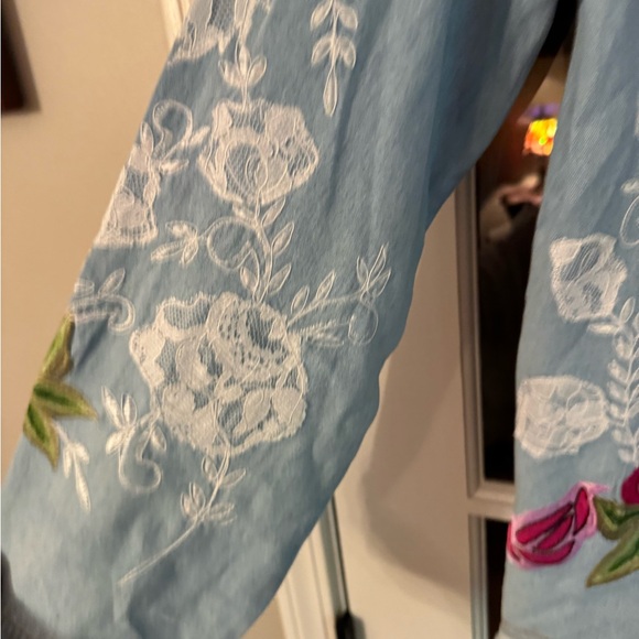Vintage Drapers +Damon’s button up jacket embroidered lace/floral Size SMALL - Picture 6 of 14